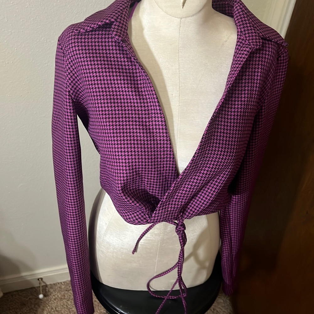 Purple plaid top